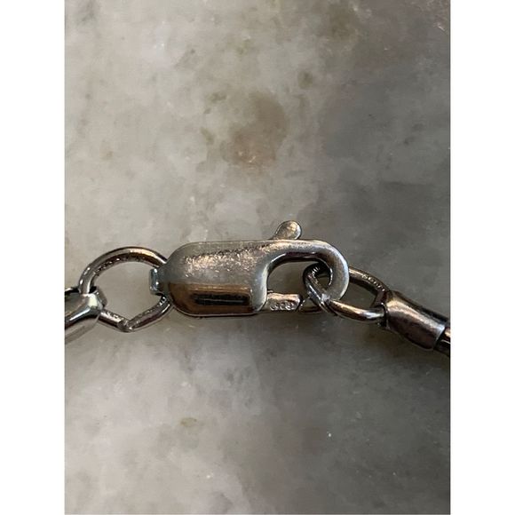 .925 Oxidized Sterling Silver Rounded Box Chain - Picture 5 of 7